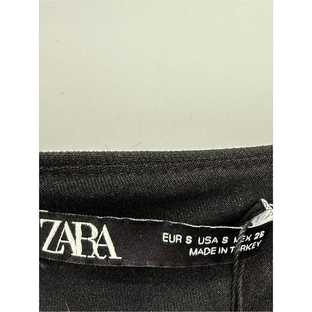 Zara zippered corset top in Black Cropped NEW S - Picture 4 of 7